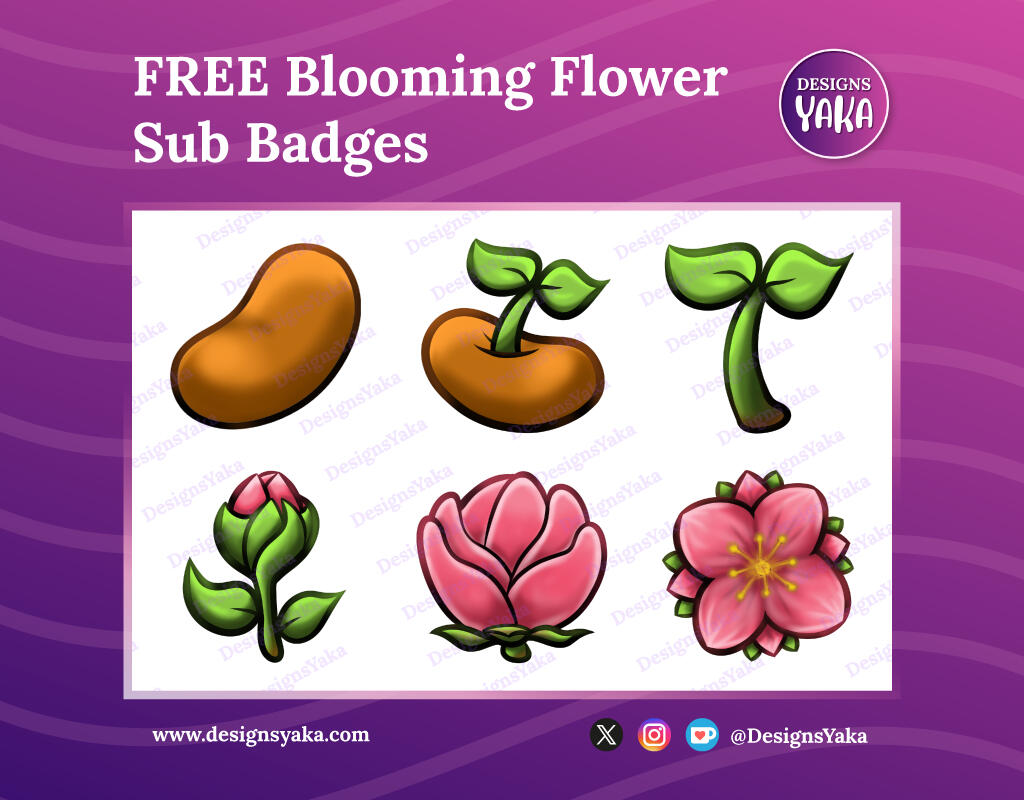 Free blooming flower sub badges